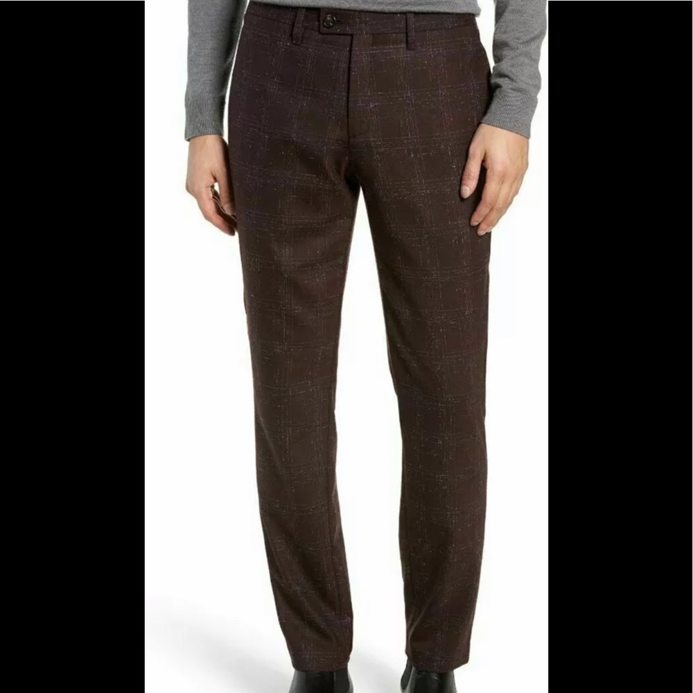 NWT TED BAKER Ddarto BOUCLE CHECK TROUSER PANT 34R